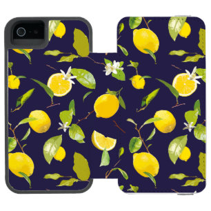 Capa Carteira Incipio Watson™ Para iPhone 5 Limão de Aquarela e Folhas 10