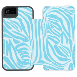 Capa Carteira Incipio Watson™ Para iPhone 5 Listras de Zebra Azuis e Brancas em Negrito