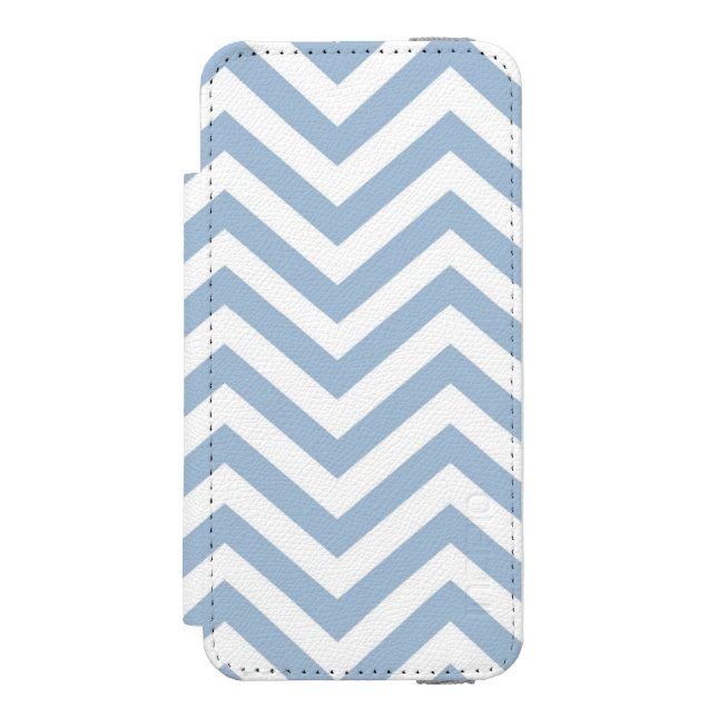Capa Carteira Para iPhone, Incipio Luz - Grunge azul Chevron Textured (Frente do fólio)