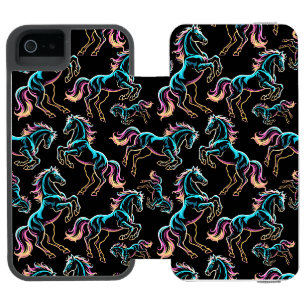 Capa Carteira Incipio Watson™ Para iPhone 5 Luz Neon de Cavalo Glitch Estilo Retro
