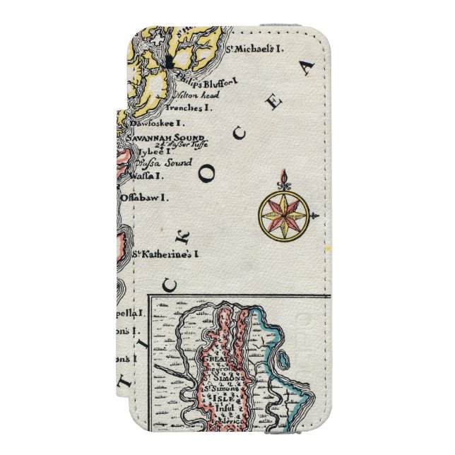 Capa Carteira Para iPhone, Incipio Mapa: America do Norte, C1700 (Frente do fólio)