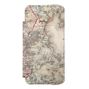 Capa Carteira Incipio Watson™ Para iPhone 5 Mapa: Boston, 1883