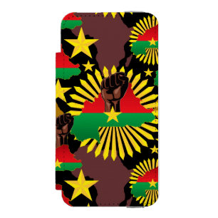 Capa Carteira Incipio Watson™ Para iPhone 5 Mapa do Burkina Faso, Bandeira e Resistência à Rev