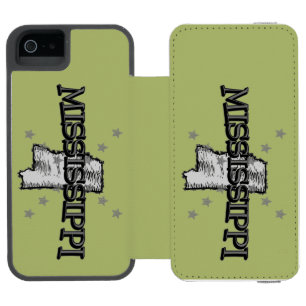 Capa Carteira Incipio Watson™ Para iPhone 5 Mapa do Estado do Mississippi