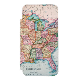 Capa Carteira Incipio Watson™ Para iPhone 5 Mapa: Os Estados Unidos, 1905