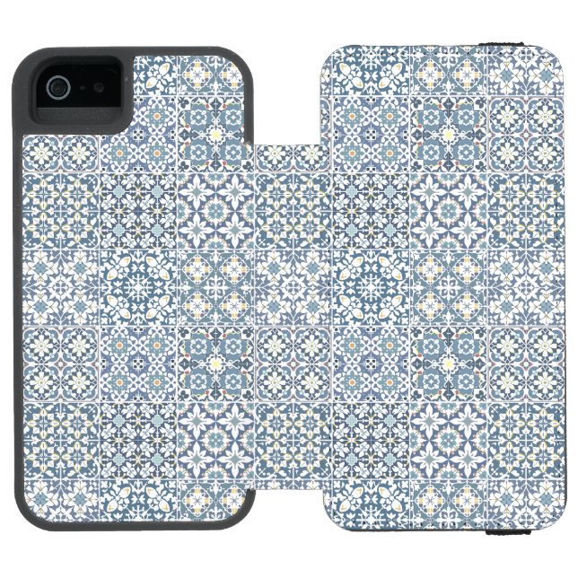Capa Carteira Para iPhone, Incipio Mediterranean Tiles, Moroccan, Majolica, Azulejo (Fólio aberto)