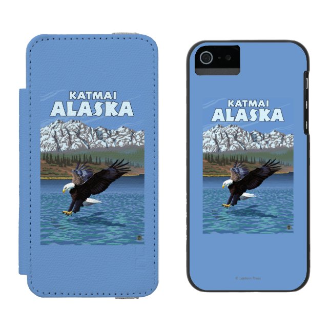 Capa Carteira Para iPhone, Incipio Mergulho da águia americana - Katmai, Alaska (Lado a lado)