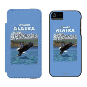 Capa Carteira Incipio Watson™ Para iPhone 5 Mergulho da águia americana - Seward, Alaska