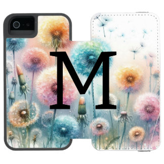 Capa Carteira Incipio Watson™ Para iPhone 5 Monograma de aquarela floral rosa azul dentes-de-l