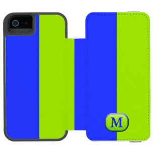 Capa Carteira Incipio Watson™ Para iPhone 5 Monograma Verde Azul Neon Brilhante Moderno
