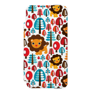 Capa Carteira Incipio Watson™ Para iPhone 5 o leão retro bonito caçoa a ilustração