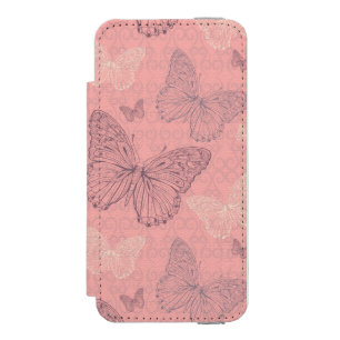 Capa Carteira Incipio Watson™ Para iPhone 5 O rosa da borboleta