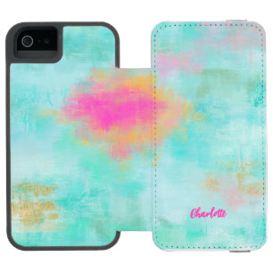 Capa Carteira Incipio Watson™ Para iPhone 5 Ocean Joyride - Abstrato de Turquesa Azul