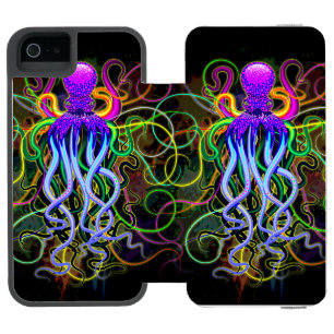 Capa Carteira Incipio Watson™ Para iPhone 5 Octopus Luminescência Psicodélica