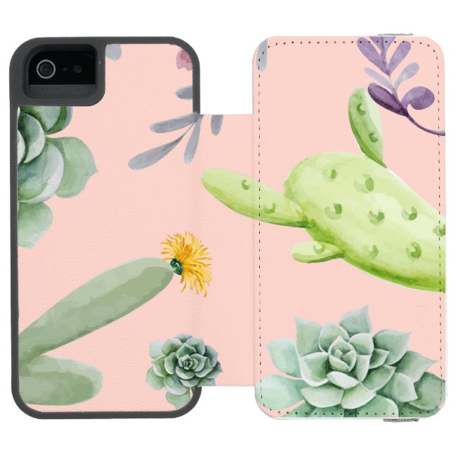 Capa Carteira Para iPhone, Incipio Padrão Cactus 8 (Fólio aberto)