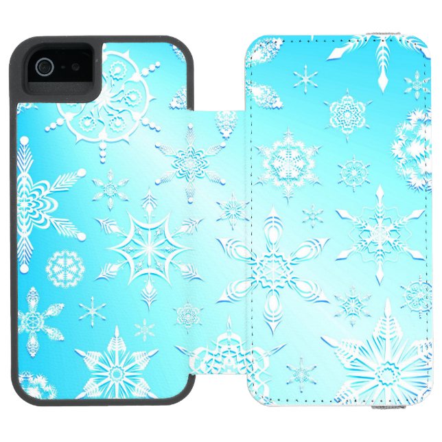 Capa Carteira Para iPhone, Incipio Padrão Crystal Snowflakes (Fólio aberto)
