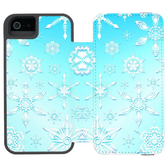 Capa Carteira Para iPhone, Incipio Padrão Crystal Snowflakes (Fólio aberto)