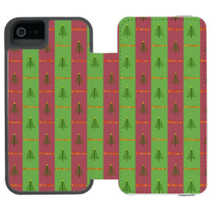 Capa Carteira Incipio Watson™ Para iPhone 5 Padrão de árvore de Natal do Velho Mundo Evergreen