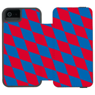 Capa Carteira Incipio Watson™ Para iPhone 5 Padrão de bandeira de diamante da Baviera azul e v