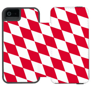 Capa Carteira Incipio Watson™ Para iPhone 5 Padrão de bandeira de diamante da Baviera Vermelha