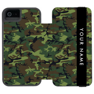 Capa Carteira Incipio Watson™ Para iPhone 5 Padrão de Camuflagem Verde, Seu nome, Personalize
