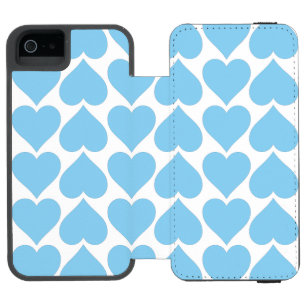 Capa Carteira Incipio Watson™ Para iPhone 5 Padrão de Corações Azuis, Romântico, Amor