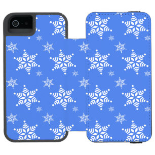 Capa Carteira Incipio Watson™ Para iPhone 5 Padrão de Floco de Neve, Flocos de Neve Brancos, N