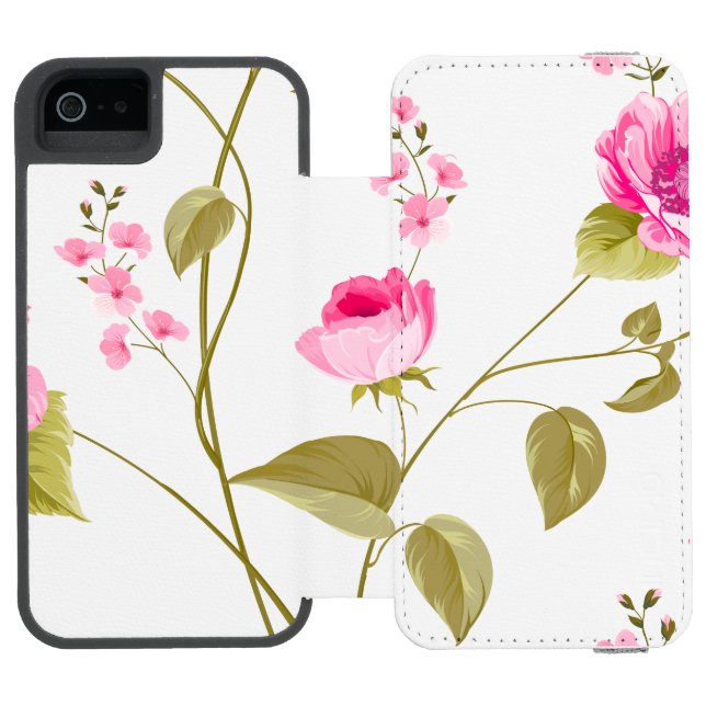 Capa Carteira Para iPhone, Incipio Padrão de Flores 19 (Fólio aberto)