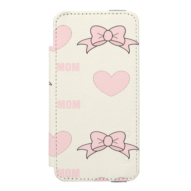 Capa Carteira Para iPhone, Incipio Padrão de mãe rosa (Frente do fólio)