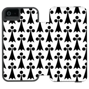 Capa Carteira Incipio Watson™ Para iPhone 5 Padrão Ermine, Padrão Medieval, Preto em Branco