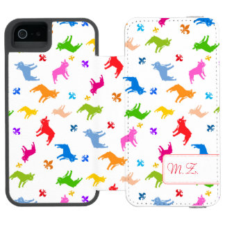 Capa Carteira Incipio Watson™ Para iPhone 5 Padrão Monograma Frenchie