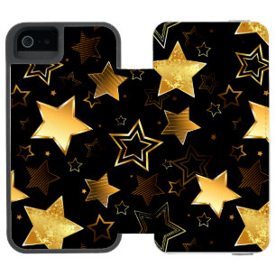 Capa Carteira Incipio Watson™ Para iPhone 5 Padrão sem costura com estrelas de Ouro