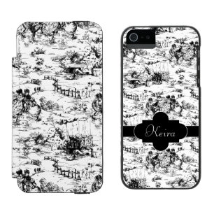Capa Carteira Incipio Watson™ Para iPhone 5 País preto e branco Toile do vintage