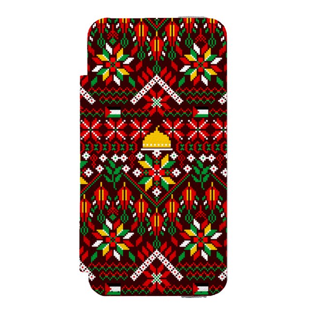Capa Carteira Para iPhone, Incipio Palestina Tatreez Embroderia Tradicional (Frente do fólio)