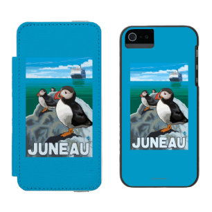 Capa Carteira Incipio Watson™ Para iPhone 5 Papagaio-do-mar & navio de cruzeiros - Juneau,