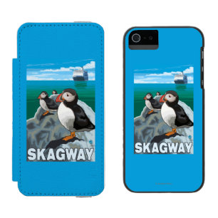 Capa Carteira Incipio Watson™ Para iPhone 5 Papagaio-do-mar & navio de cruzeiros - Skagway,