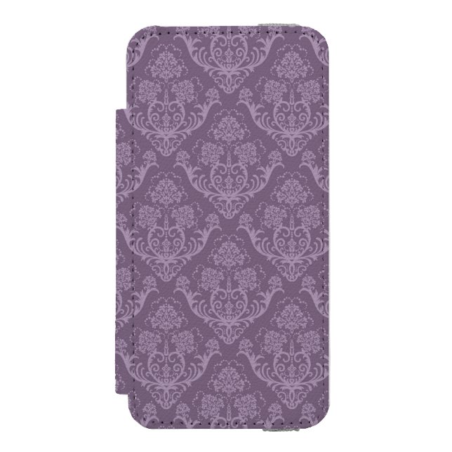 Capa Carteira Para iPhone, Incipio Papel de parede floral roxo (Frente do fólio)