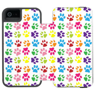 Capa Carteira Incipio Watson™ Para iPhone 5 Patas Coloridas, Patas-Cães, Patas-Gatos