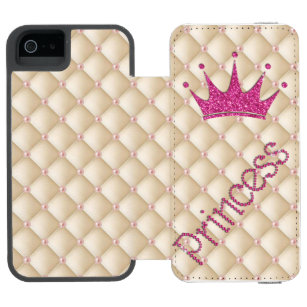 Capa Carteira Incipio Watson™ Para iPhone 5 Pérolas Chic Encantadoras, Tiara, Princesa, Glitír