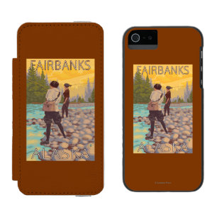 Capa Carteira Incipio Watson™ Para iPhone 5 Pesca com mosca das mulheres - Fairbanks, Alaska