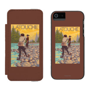 Capa Carteira Incipio Watson™ Para iPhone 5 Pesca com mosca das mulheres - Latouche, Alaska