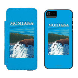 Capa Carteira Incipio Watson™ Para iPhone 5 Pesca do urso no rio - Montana