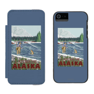Capa Carteira Incipio Watson™ Para iPhone 5 Pescador da mosca - Latouche, Alaska