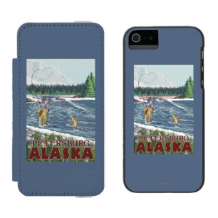 Capa Carteira Incipio Watson™ Para iPhone 5 Pescador da mosca - Petersburgo, Alaska