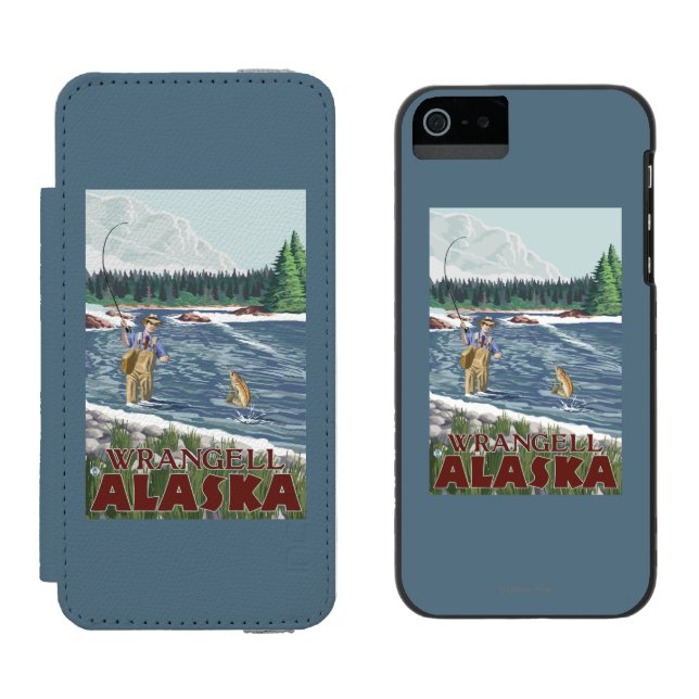 Capa Carteira Para iPhone, Incipio Pescador da mosca - Wrangell, Alaska (Lado a lado)