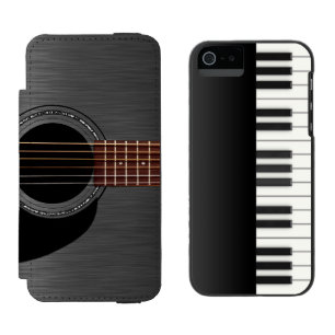 Capa Carteira Incipio Watson™ Para iPhone 5 Piano preto da guitarra combinado
