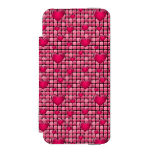 Capa Carteira Incipio Watson™ Para iPhone 5 Pilha cor-de-rosa com corações