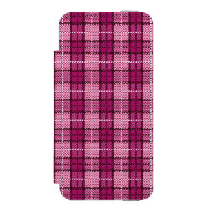 Capa Carteira Incipio Watson™ Para iPhone 5 Pixel Plaid_Magenta-Black