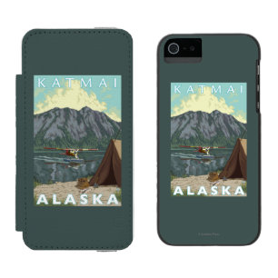 Capa Carteira Incipio Watson™ Para iPhone 5 Plano de Bush & pesca - Katmai, Alaska