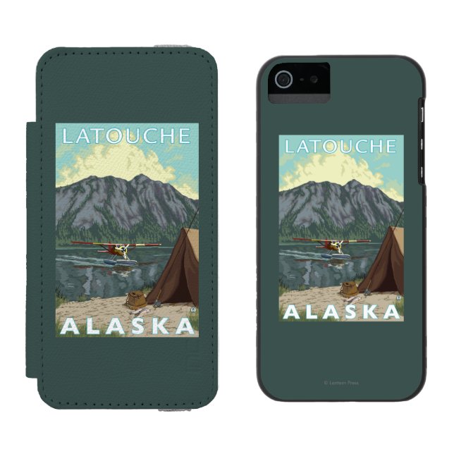 Capa Carteira Para iPhone, Incipio Plano de Bush & pesca - Latouche, Alaska (Lado a lado)
